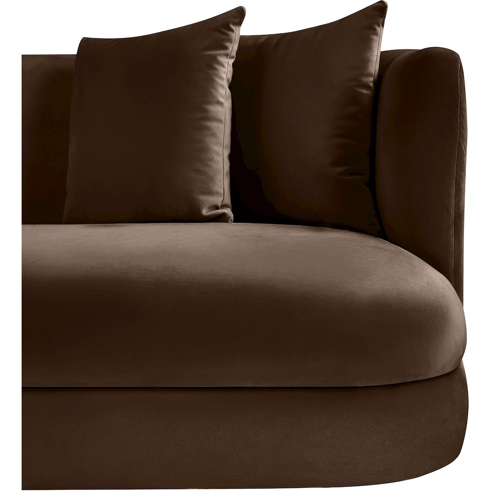 Alder Brown Velvet Sofa. Picture 7