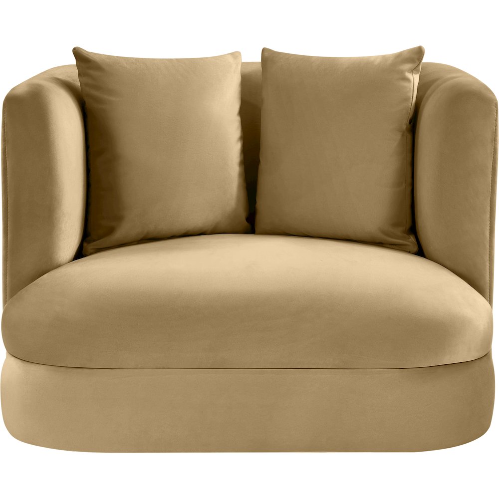 Alder Camel Velvet Chair. Picture 2