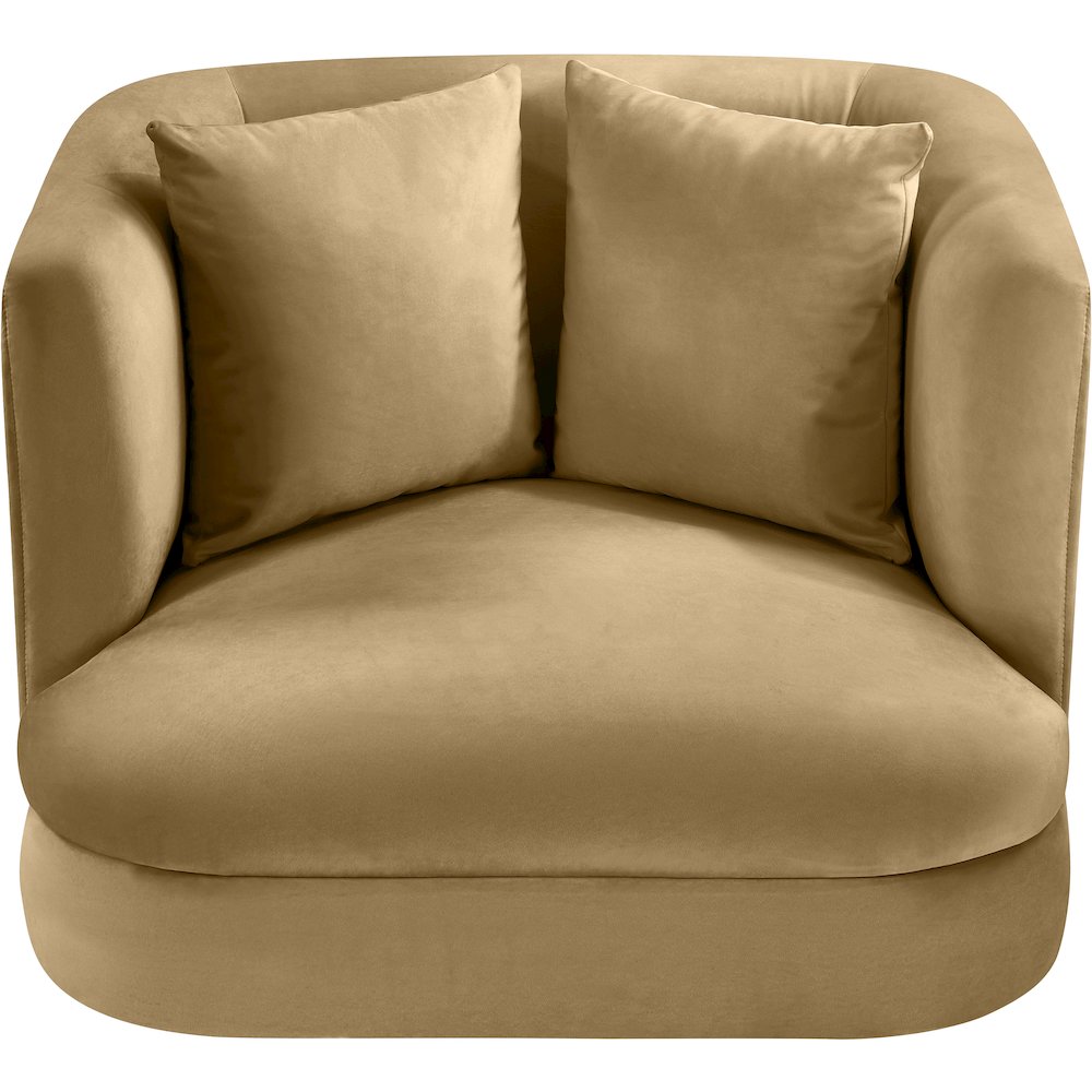 Alder Camel Velvet Chair. Picture 3