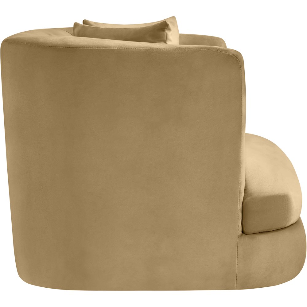 Alder Camel Velvet Chair. Picture 6