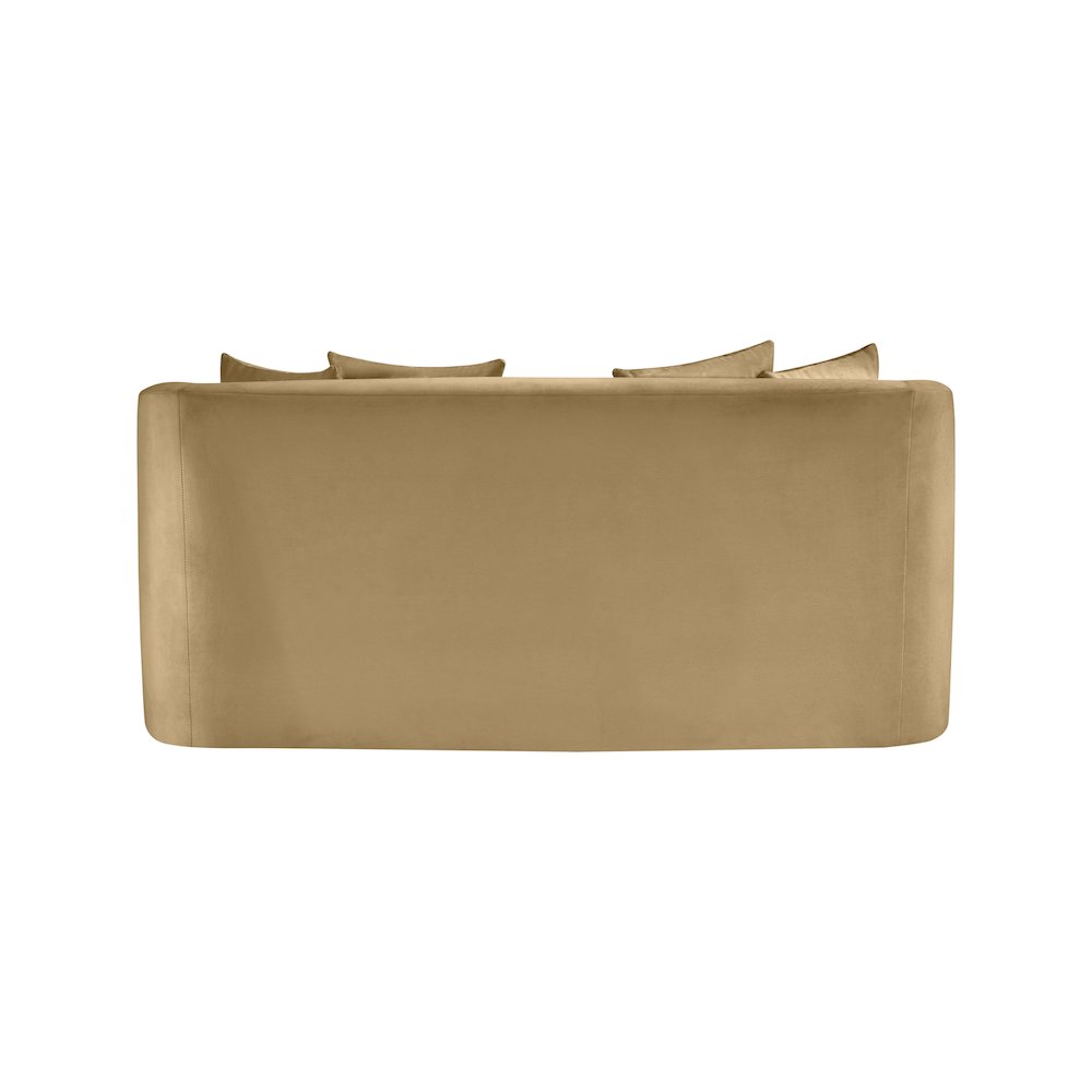 Alder Camel Velvet Loveseat. Picture 4