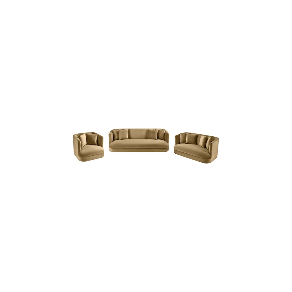Alder Camel Velvet Sofa. Picture 11
