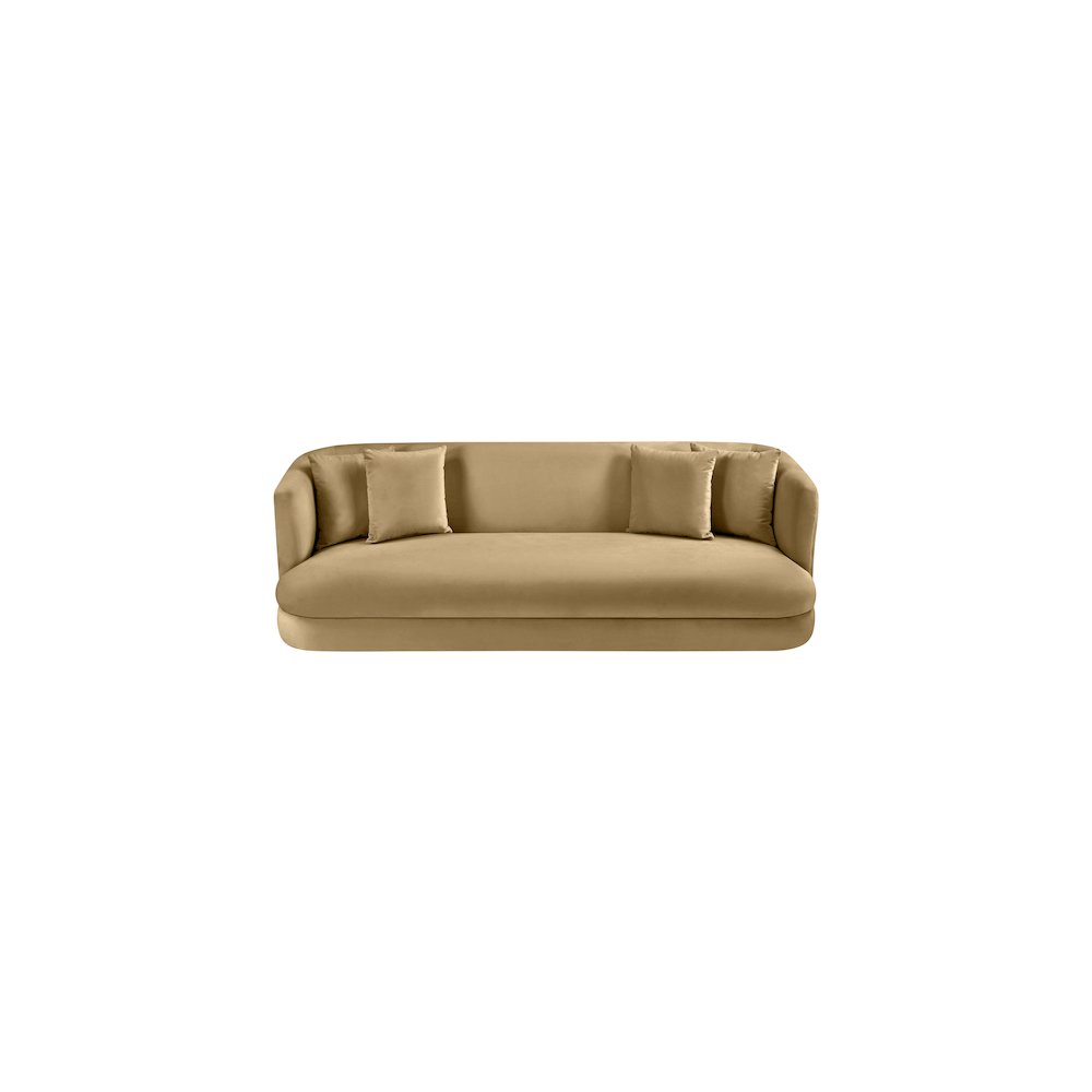 Alder Camel Velvet Sofa. Picture 3
