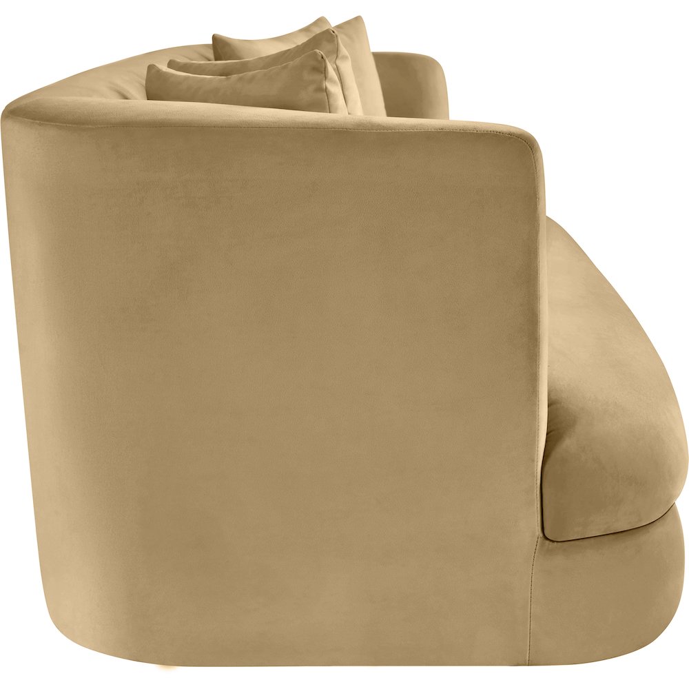 Alder Camel Velvet Sofa. Picture 6