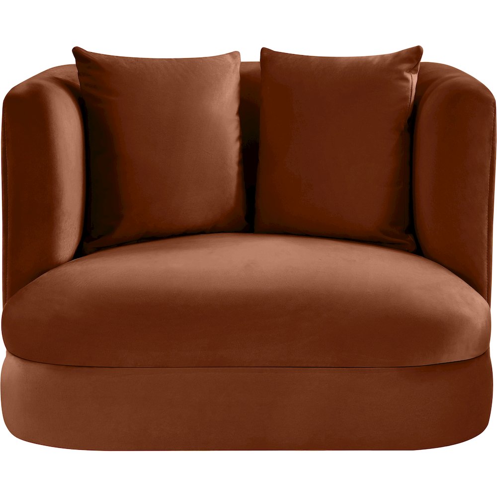 Alder Cognac Velvet Chair. Picture 2
