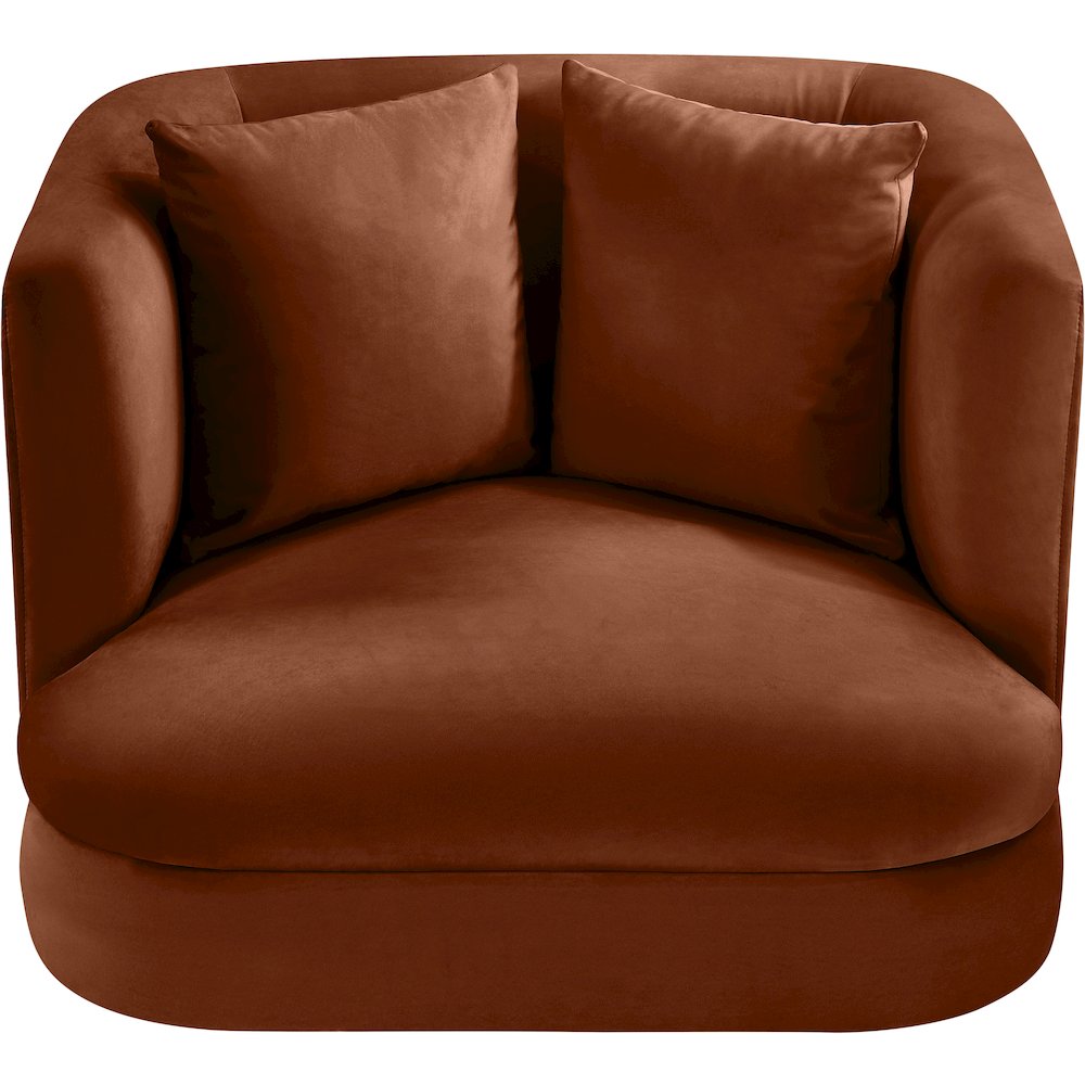 Alder Cognac Velvet Chair. Picture 3