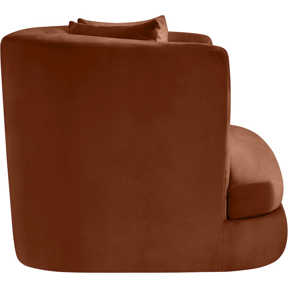 Alder Cognac Velvet Chair. Picture 6