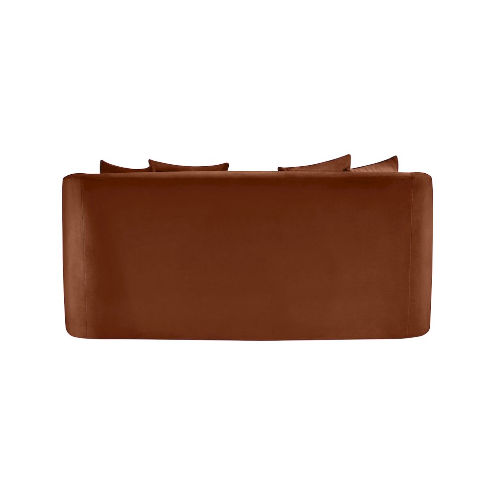 Alder Cognac Velvet Loveseat. Picture 4