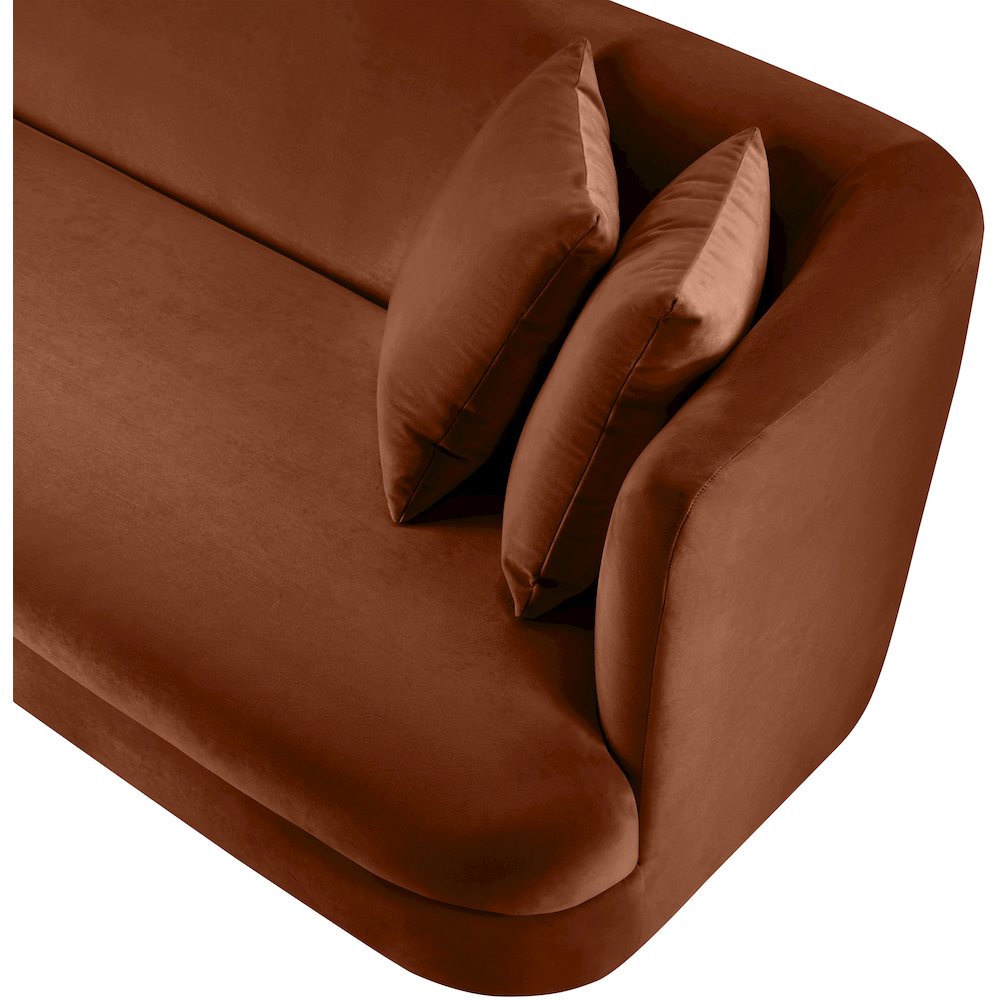 Alder Cognac Velvet Sofa. Picture 10