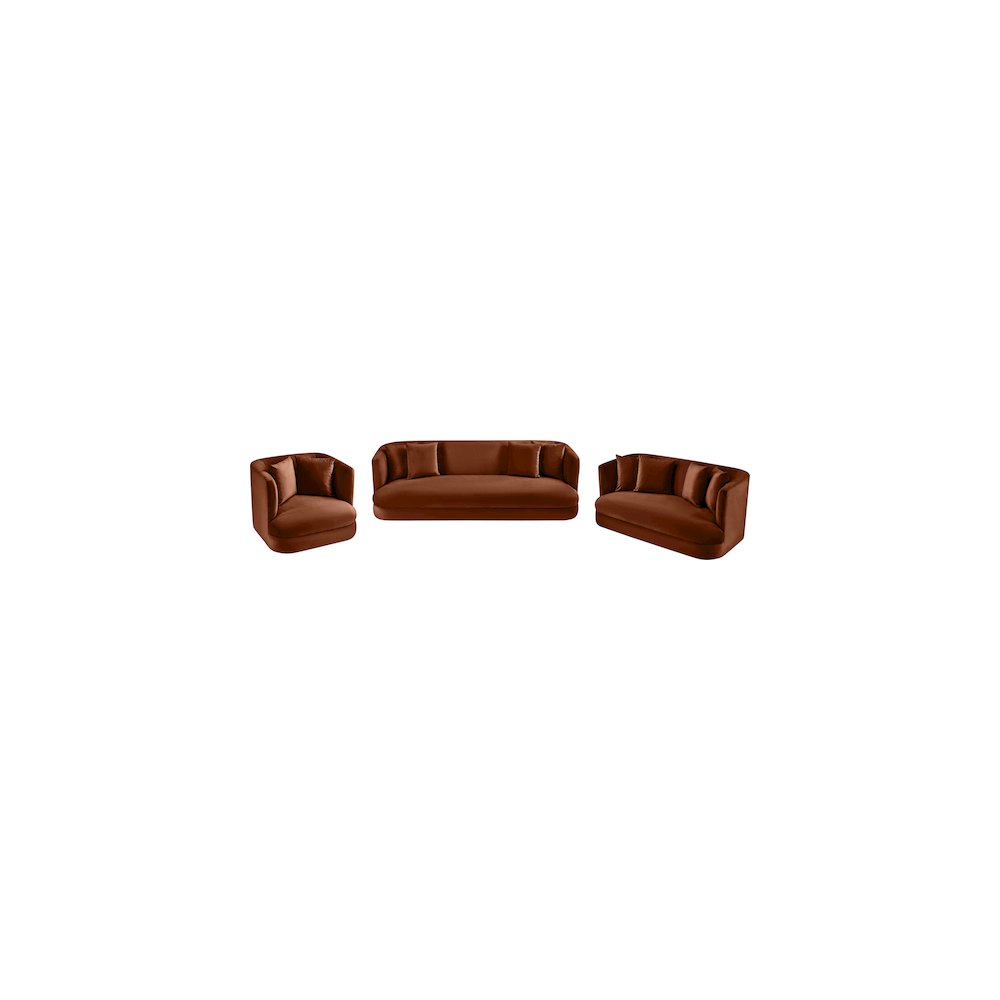 Alder Cognac Velvet Sofa. Picture 11