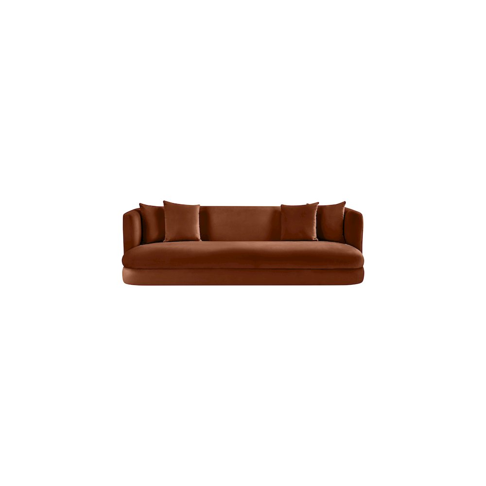 Alder Cognac Velvet Sofa. Picture 2