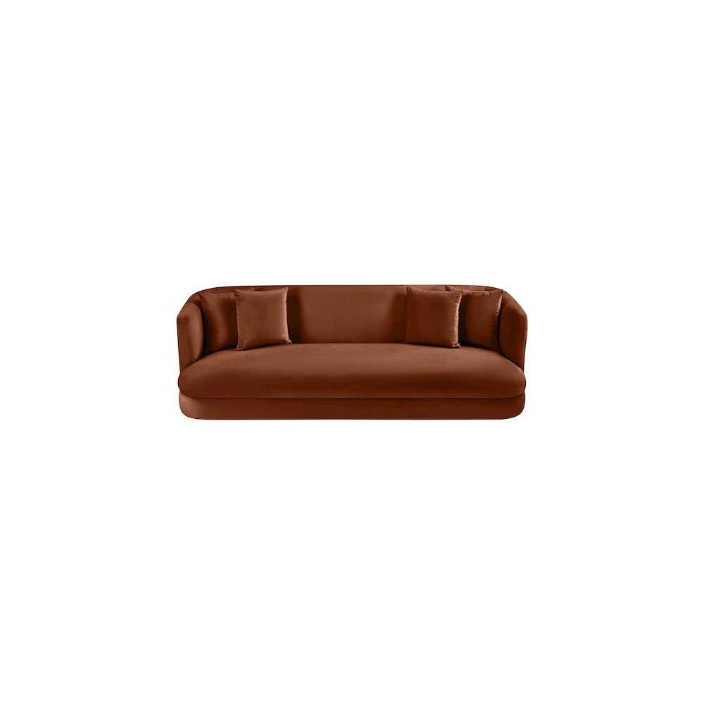 Alder Cognac Velvet Sofa. Picture 3