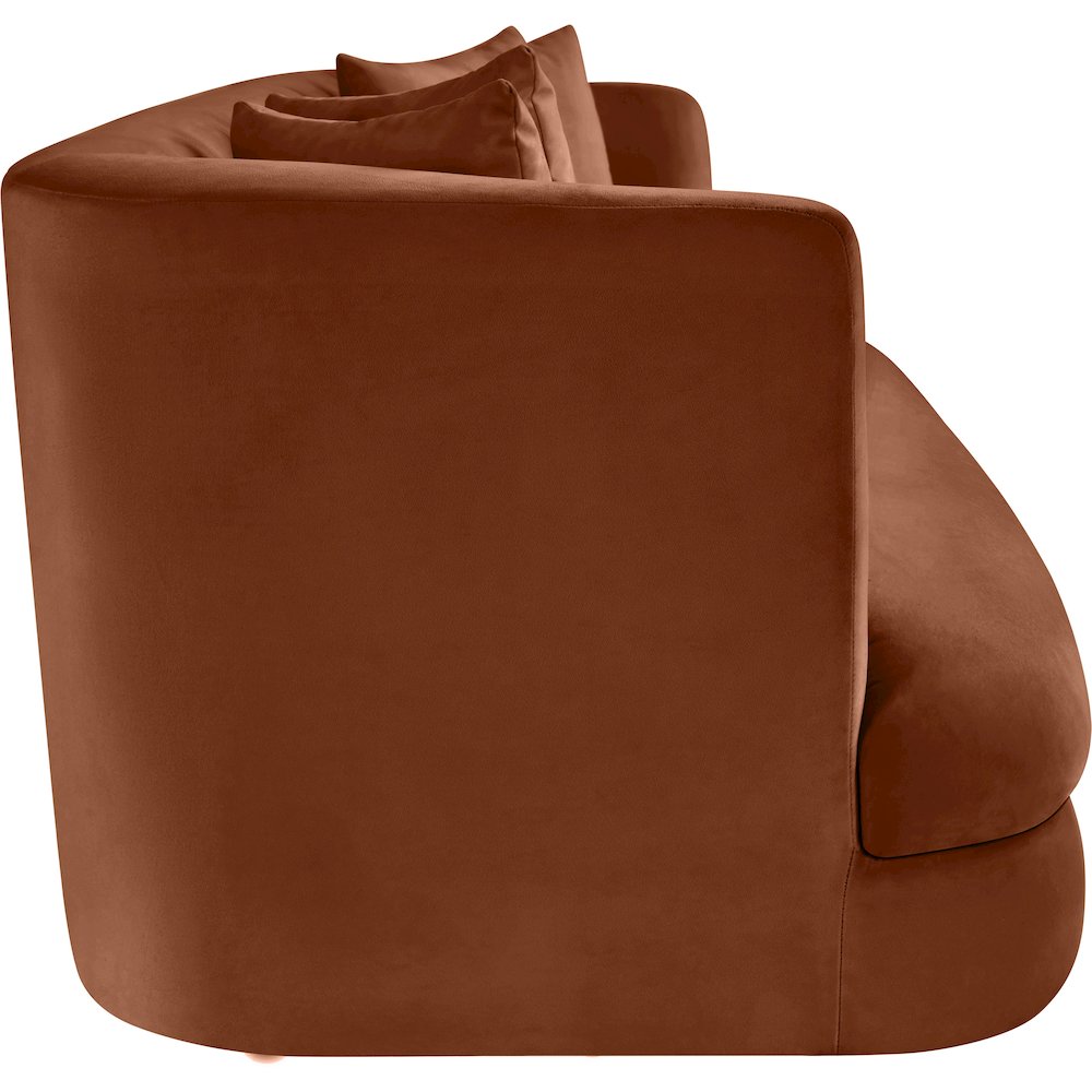 Alder Cognac Velvet Sofa. Picture 6