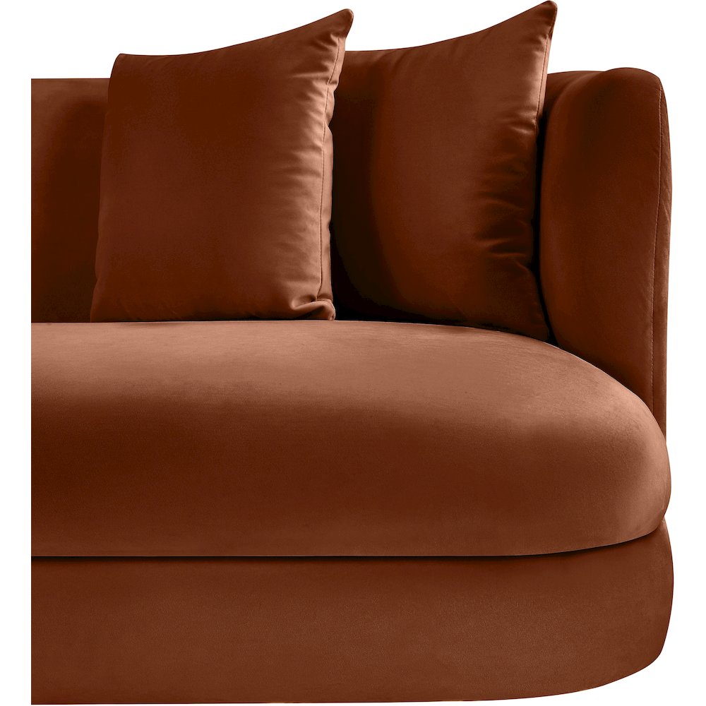 Alder Cognac Velvet Sofa. Picture 7