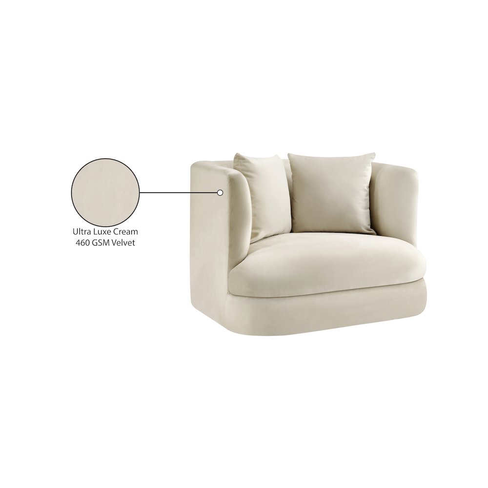 Alder Cream Velvet Chair. Picture 16
