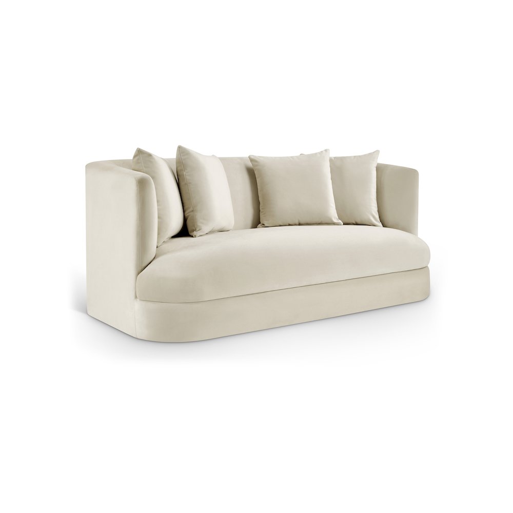 Alder Cream Velvet Loveseat. Picture 1