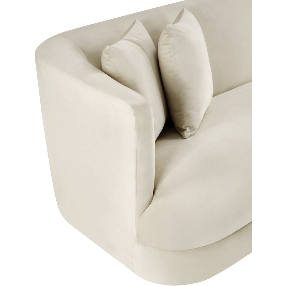 Alder Cream Velvet Loveseat. Picture 9