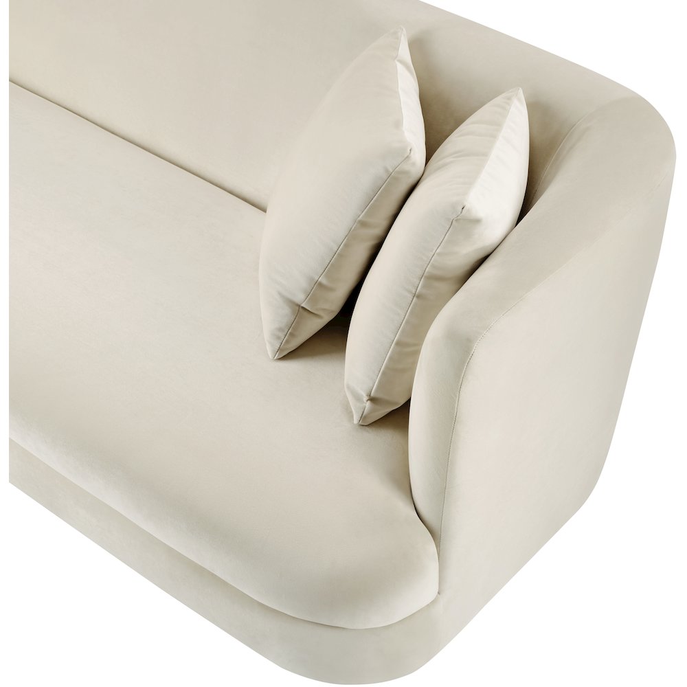 Alder Cream Velvet Loveseat. Picture 10