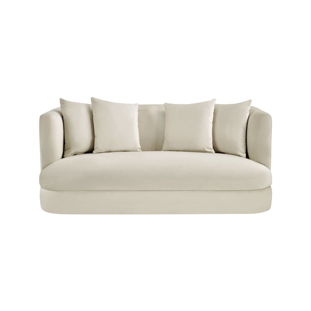 Alder Cream Velvet Loveseat. Picture 2