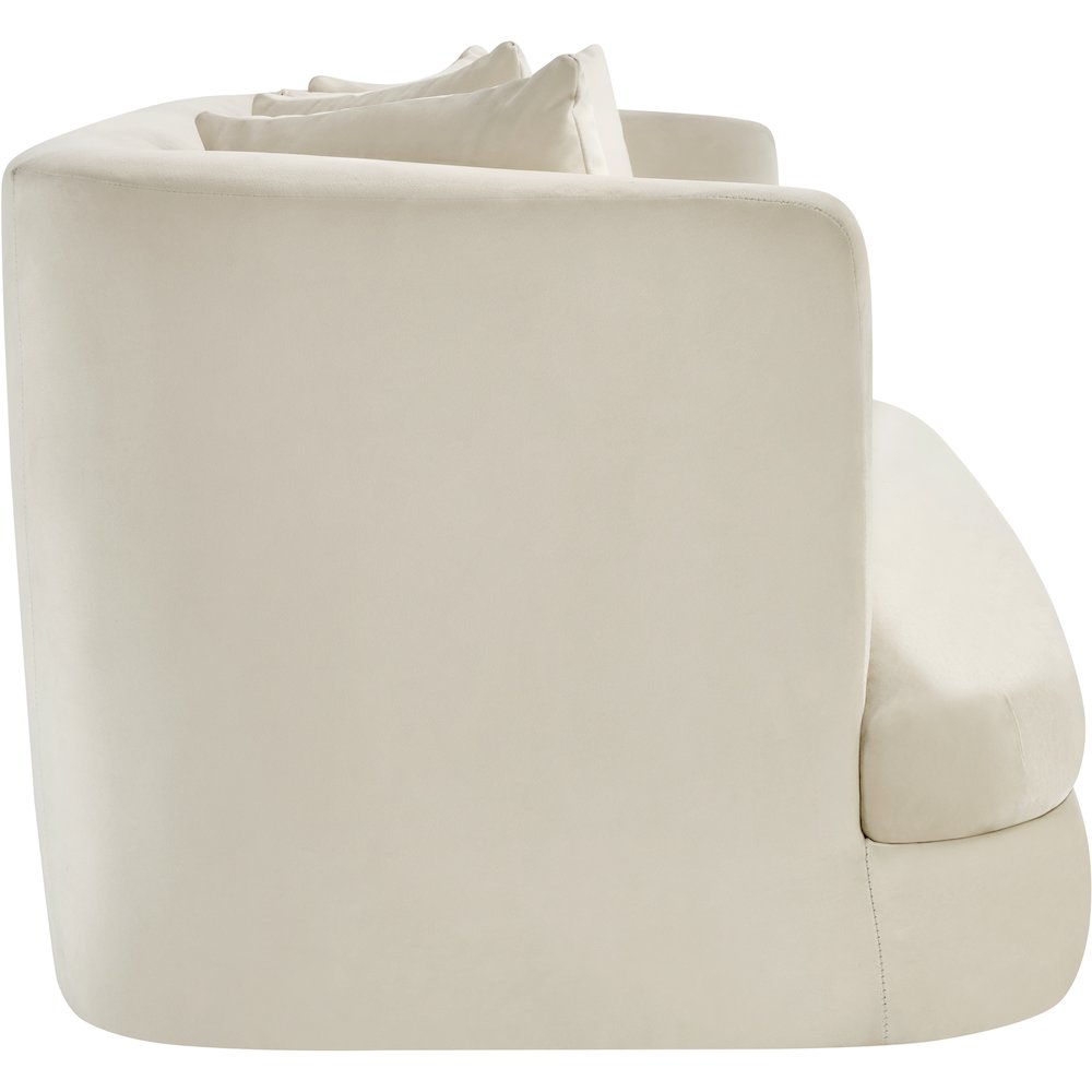 Alder Cream Velvet Loveseat. Picture 6