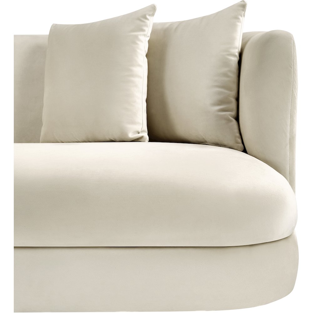 Alder Cream Velvet Loveseat. Picture 7