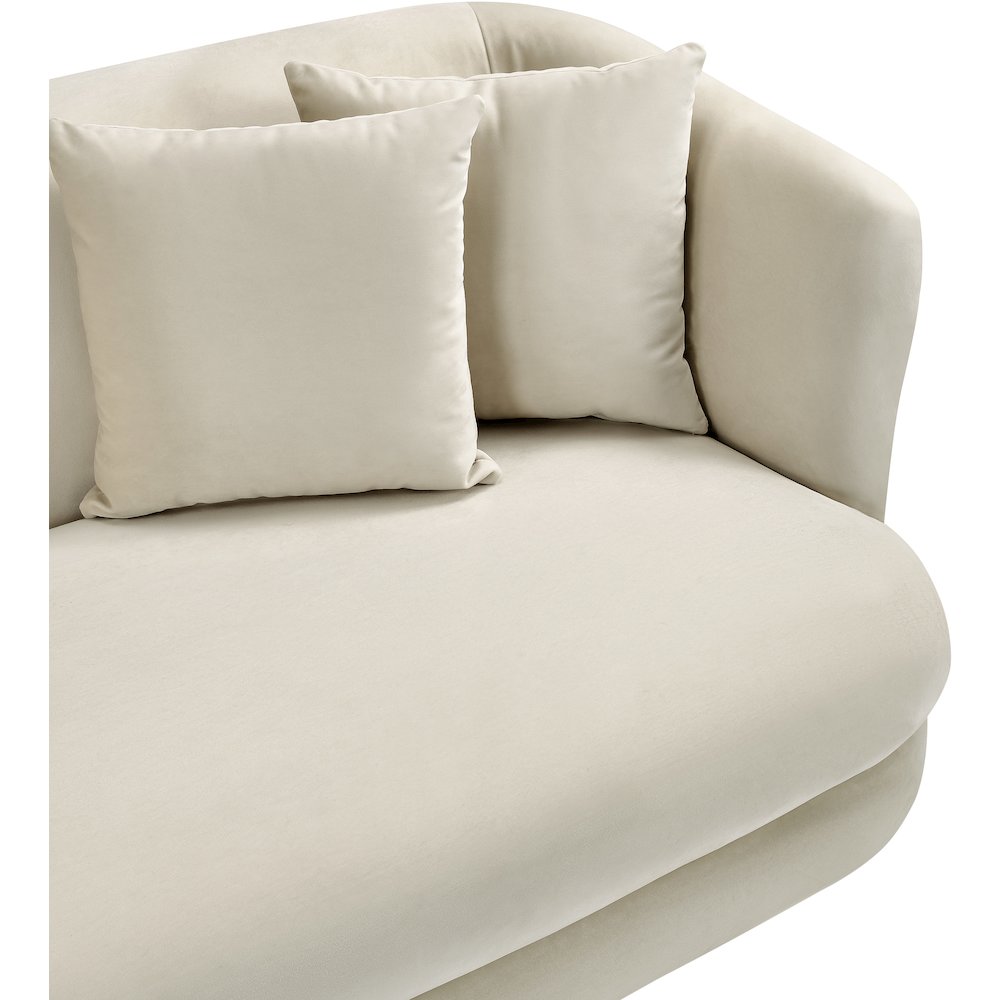 Alder Cream Velvet Loveseat. Picture 8