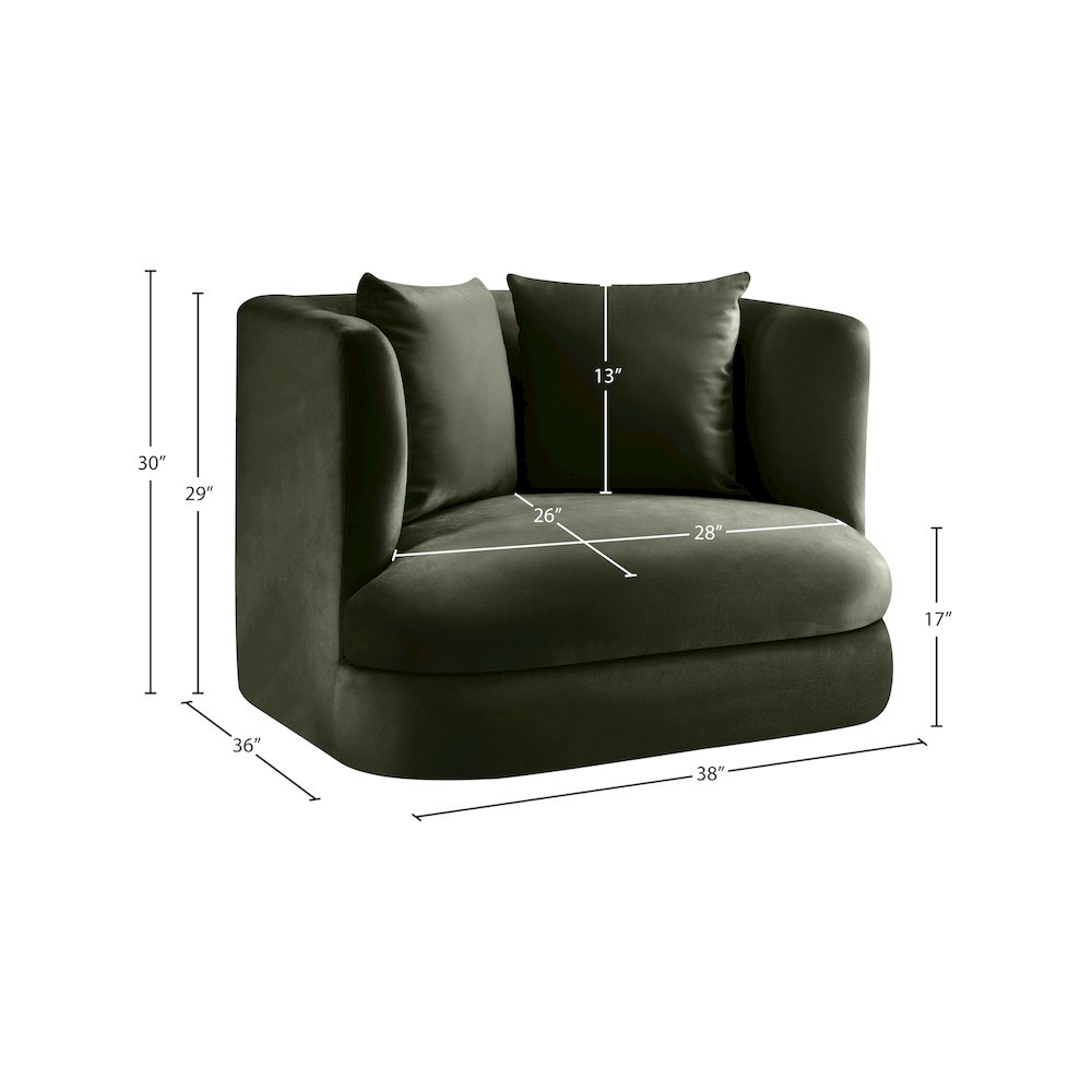 Alder Green Velvet Chair. Picture 15