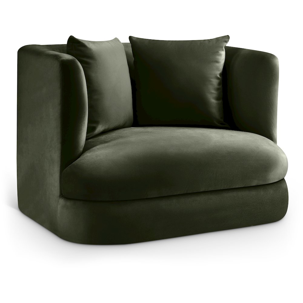 Alder Green Velvet Chair. Picture 1