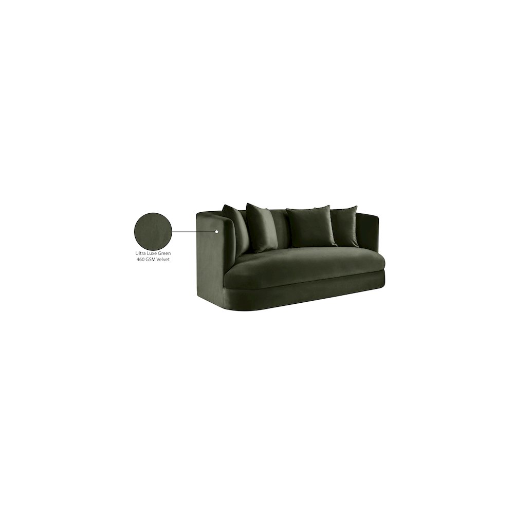 Alder Green Velvet Loveseat. Picture 16