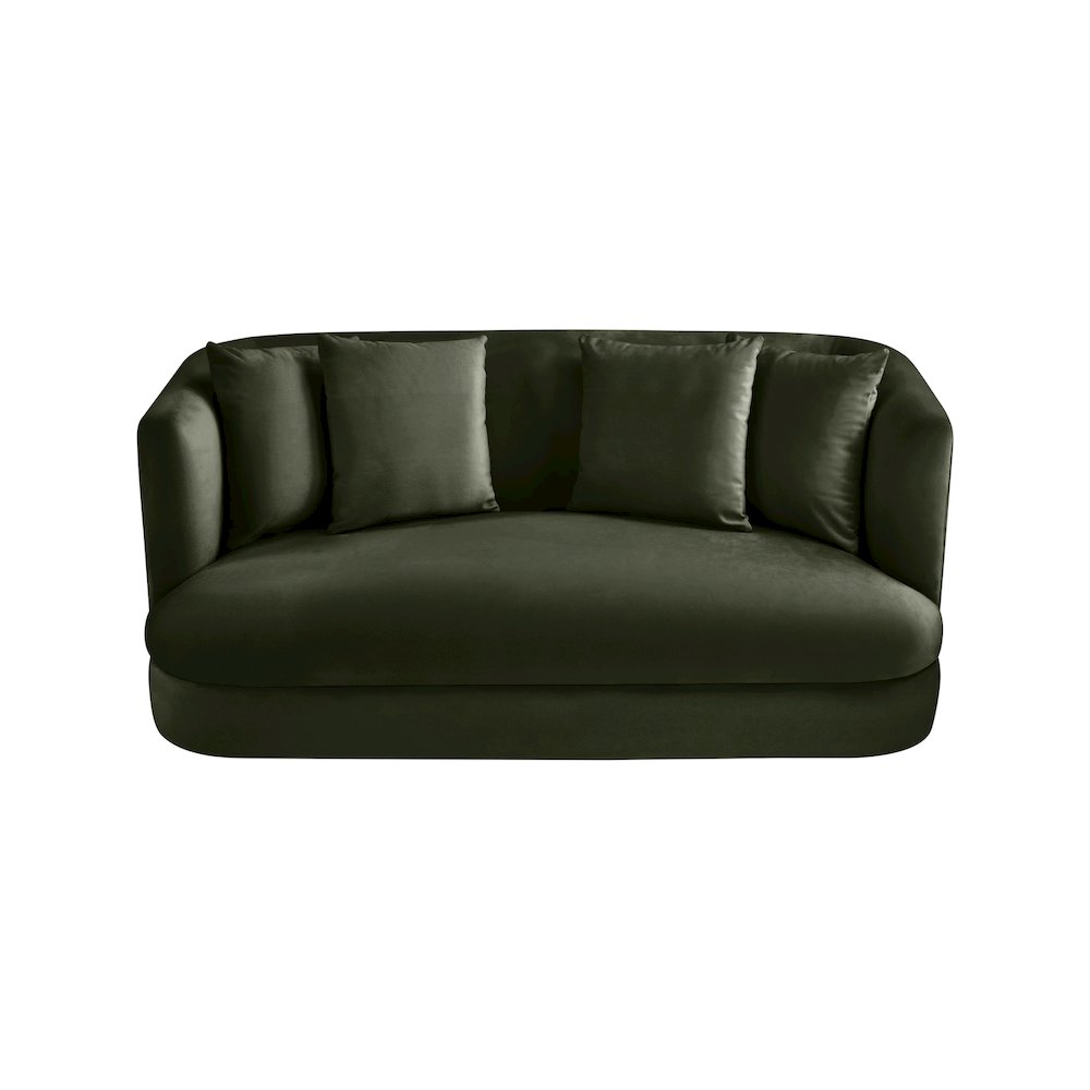 Alder Green Velvet Loveseat. Picture 3