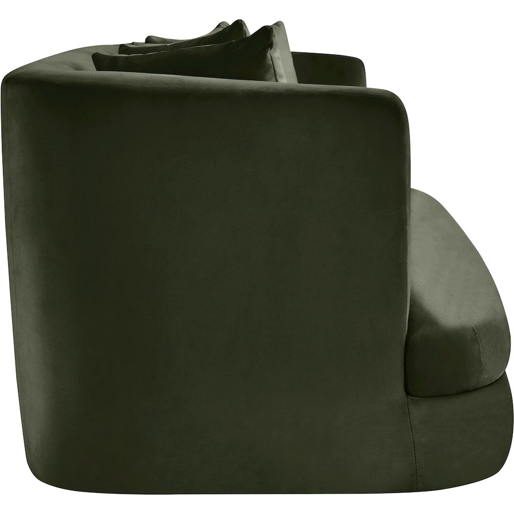 Alder Green Velvet Loveseat. Picture 6