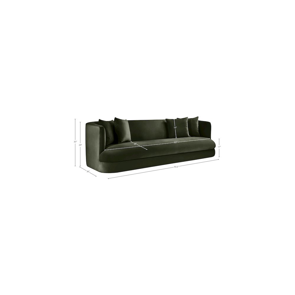 Alder Green Velvet Sofa. Picture 15