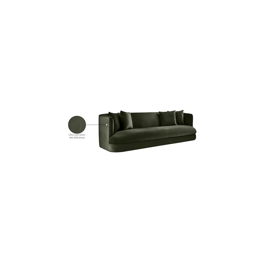 Alder Green Velvet Sofa. Picture 16