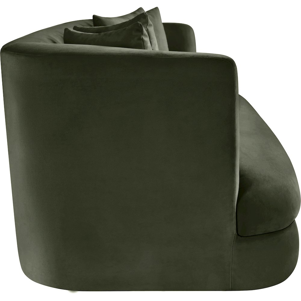 Alder Green Velvet Sofa. Picture 6