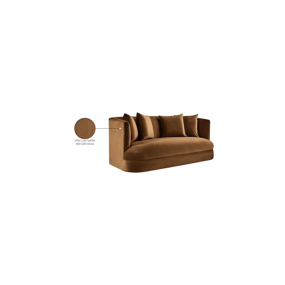 Alder Saddle Velvet Loveseat. Picture 16
