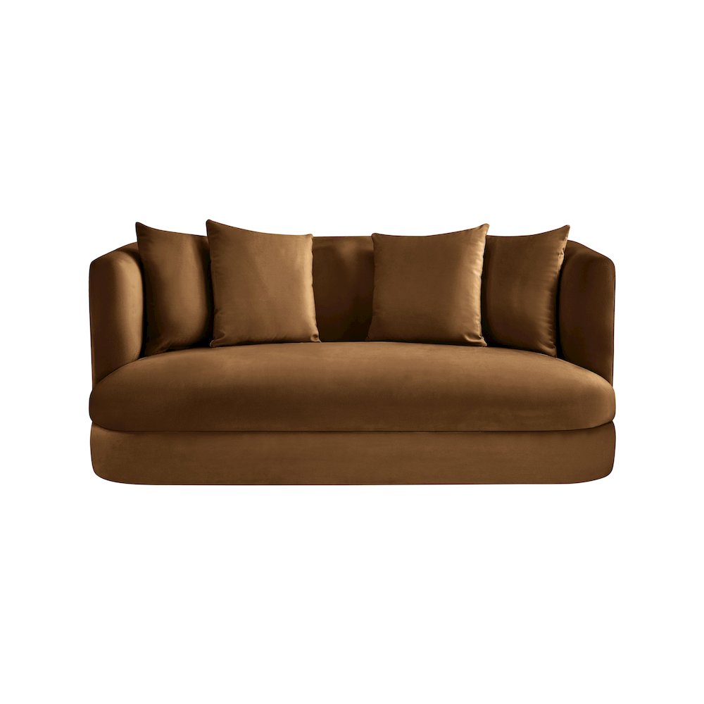 Alder Saddle Velvet Loveseat. Picture 2