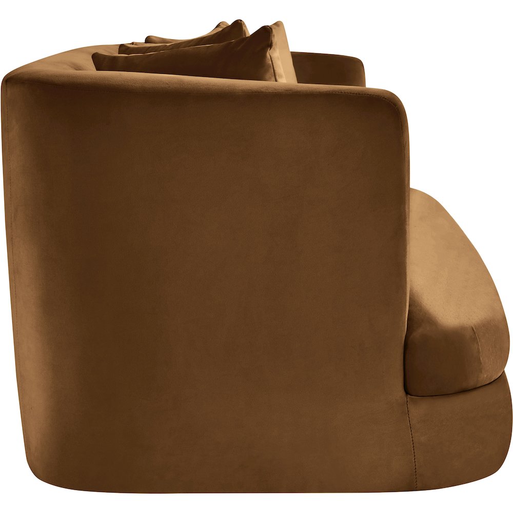 Alder Saddle Velvet Loveseat. Picture 6