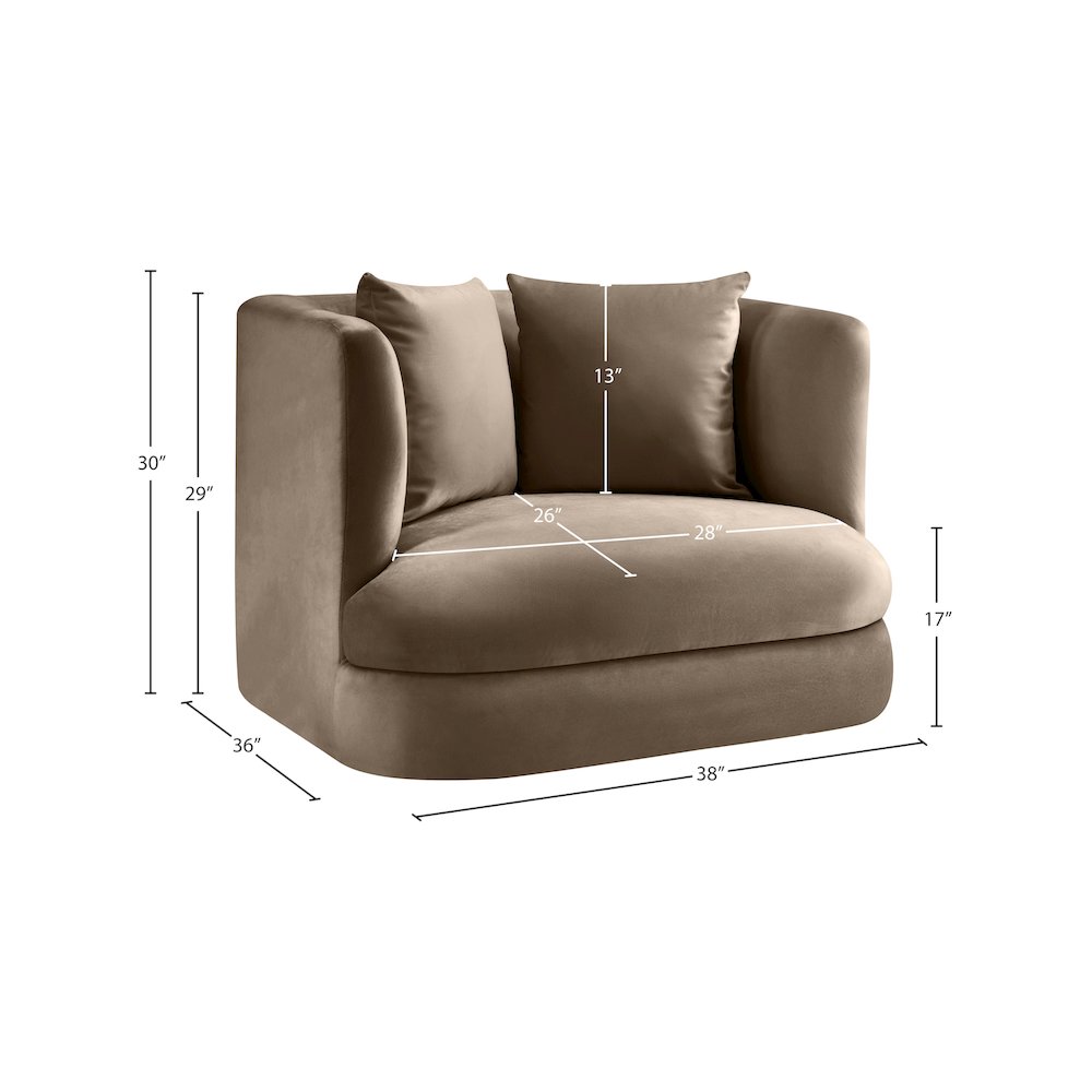 Alder Taupe Velvet Chair. Picture 15