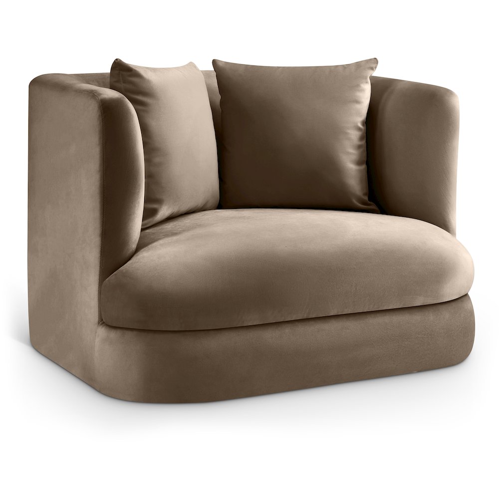 Alder Taupe Velvet Chair. Picture 1