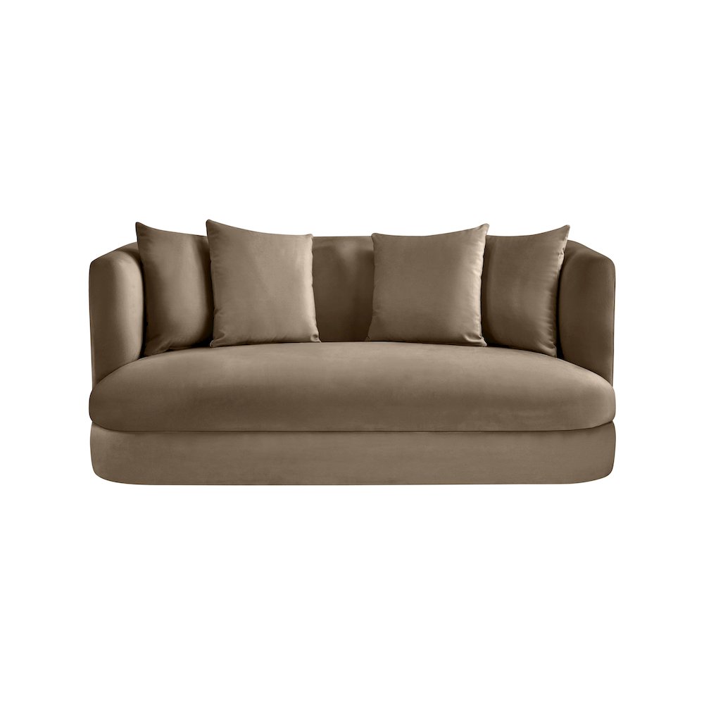 Alder Taupe Velvet Loveseat. Picture 2