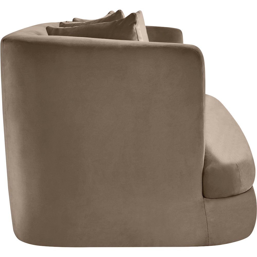 Alder Taupe Velvet Loveseat. Picture 6