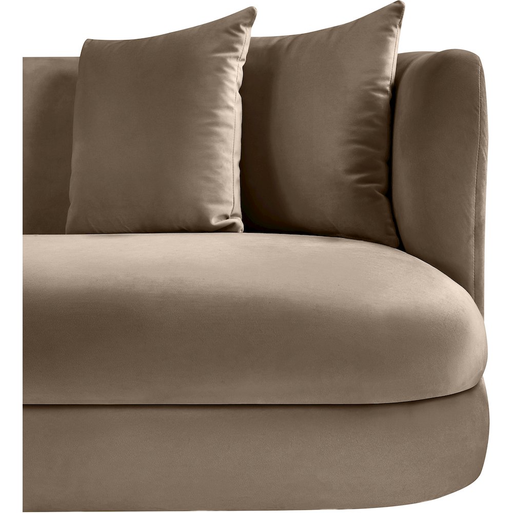 Alder Taupe Velvet Loveseat. Picture 7