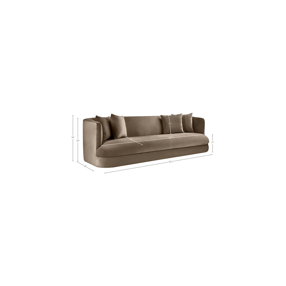 Alder Taupe Velvet Sofa. Picture 15
