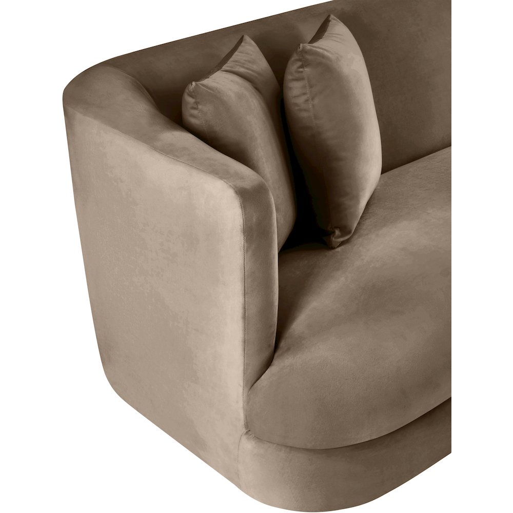 Alder Taupe Velvet Sofa. Picture 9