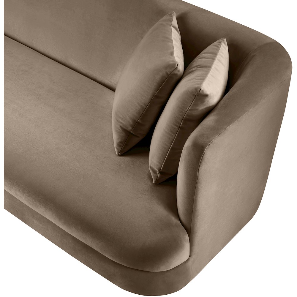 Alder Taupe Velvet Sofa. Picture 10