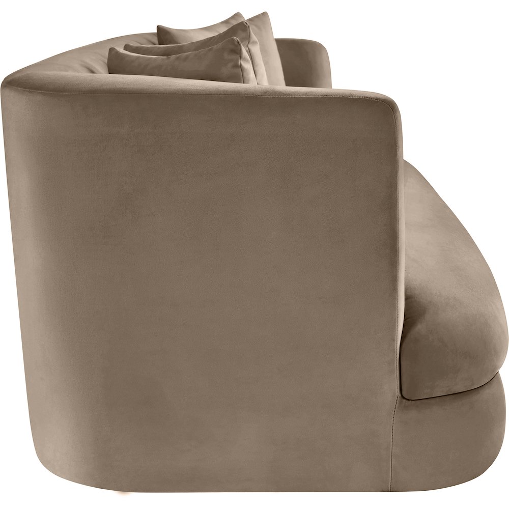 Alder Taupe Velvet Sofa. Picture 6