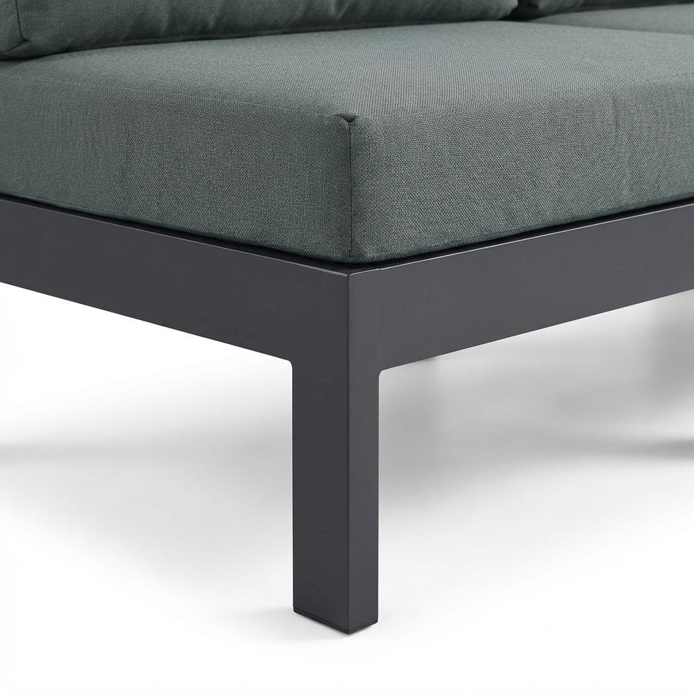 Gray Fabric Outdoor Modular Sofa With Contemporary Style And Cushioned Seating. Picture 6