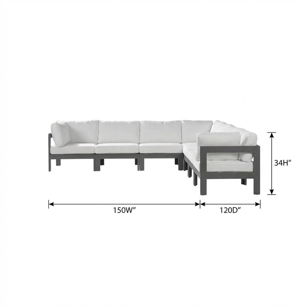 White Fabric Outdoor Patio Modular Sectional For Contemporary Lounge Comfort. Picture 7