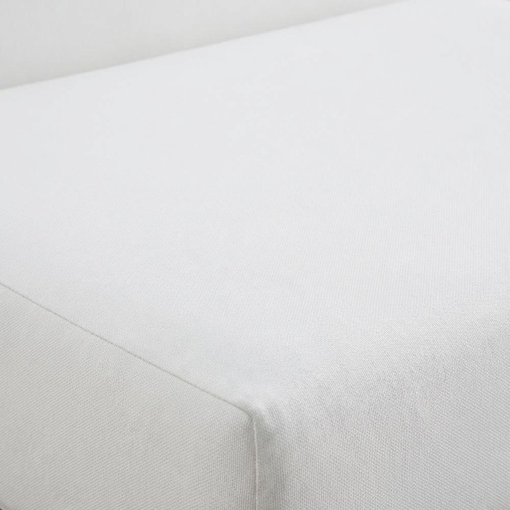 White Fabric Outdoor Patio Modular Armless Chair With Finish. Picture 5