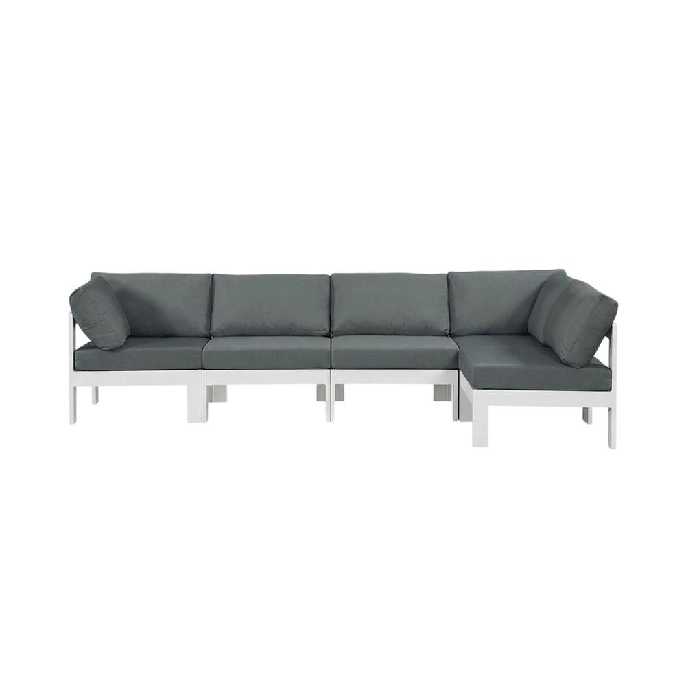 Gray Fabric Outdoor Patio Modular Sectional, Contemporary Style, Cushioned. Picture 1
